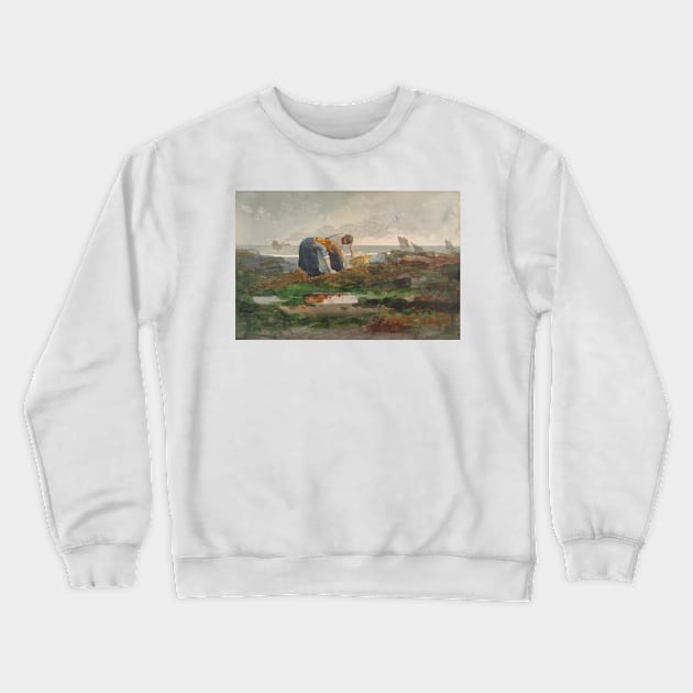 The Mussel Gatherers by Winslow Homer Crewneck Sweatshirt by Classic Art Stall